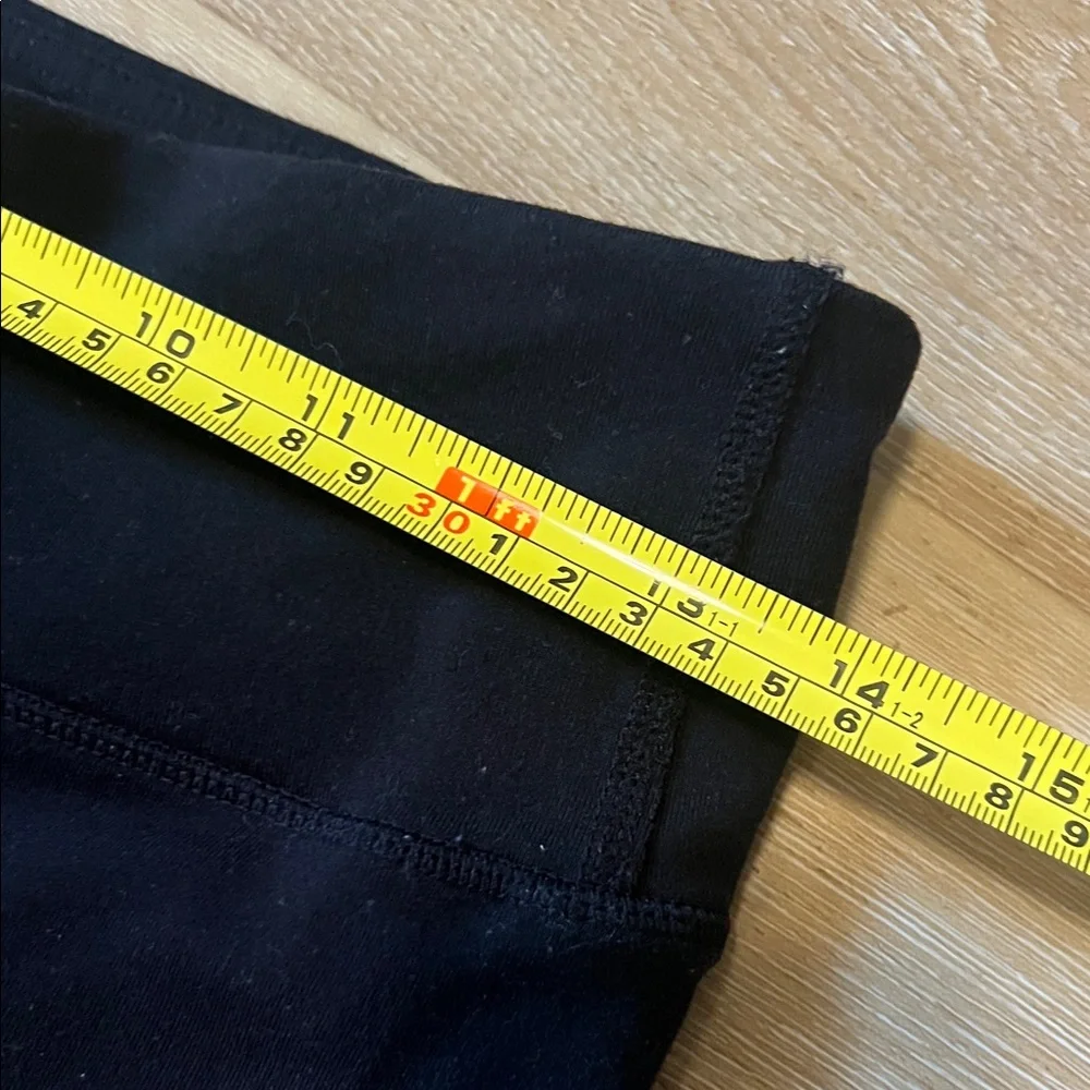 Alo Medium Black Leggings with Striped Design Gently Used